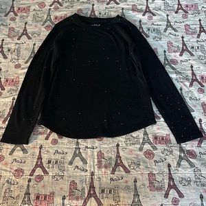 Girl Black Sparkly long sleeved shirt